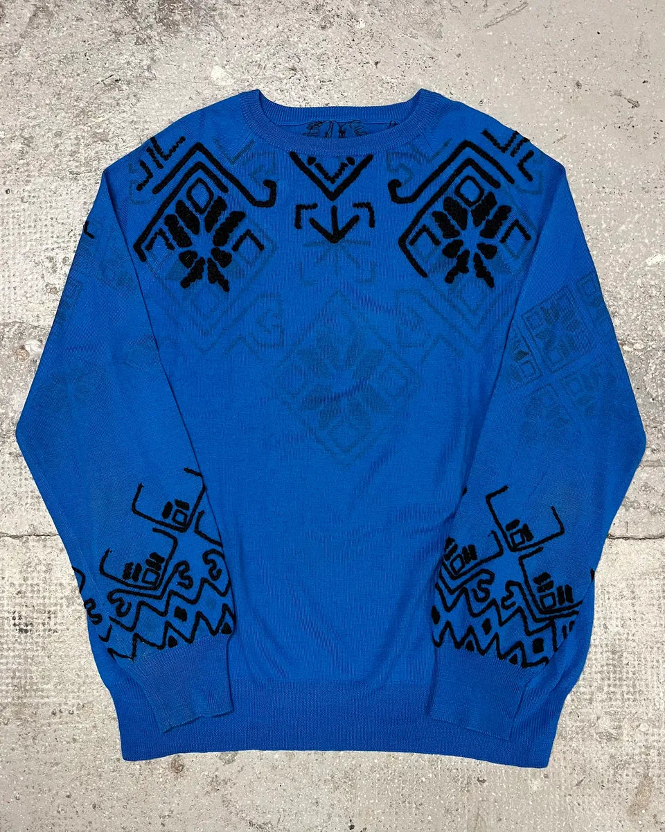 AW2014 Maison Margiela Blue & Black Mozaic Contemporary Sweater iPgQHRN 0