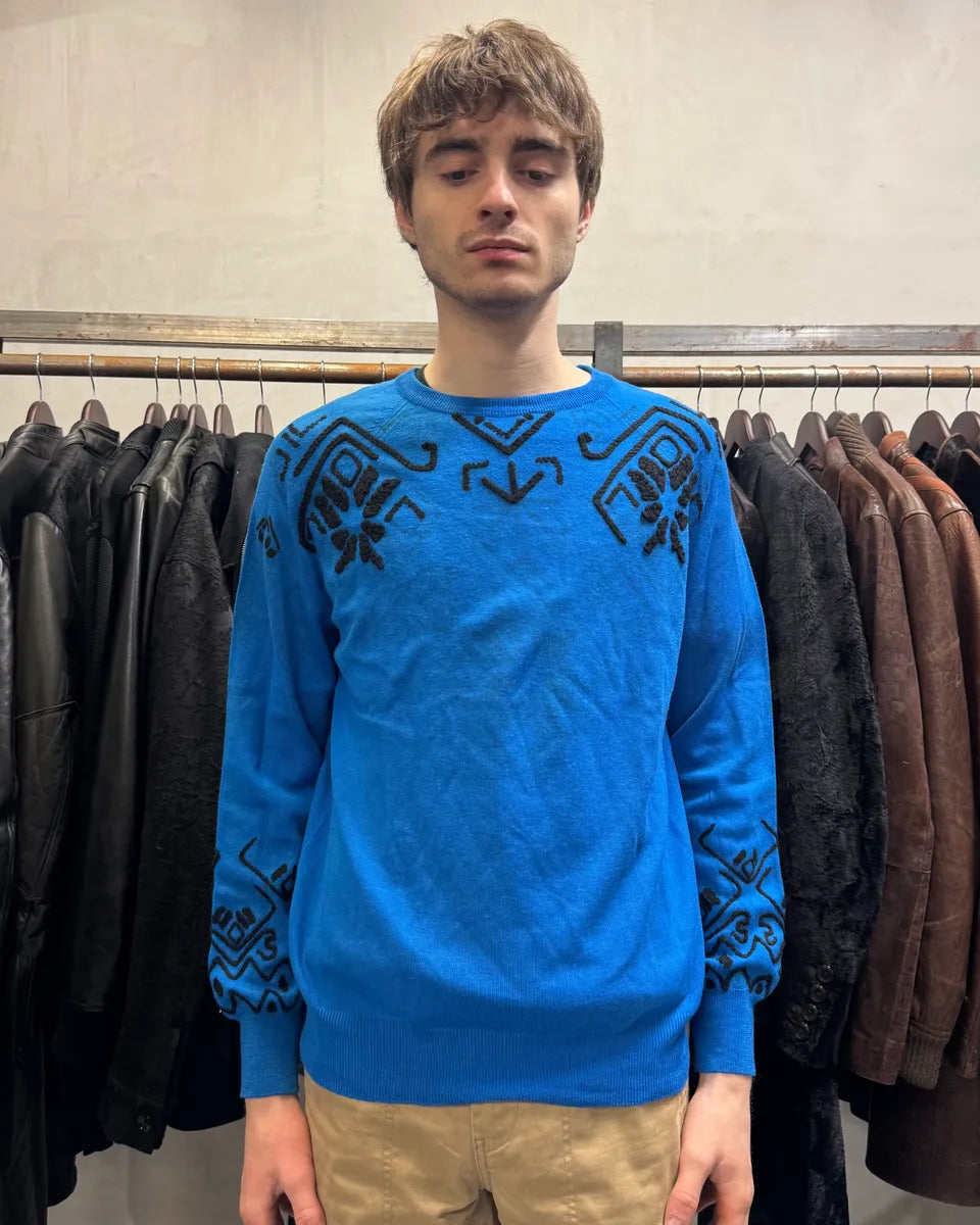 AW2014 Maison Margiela Blue & Black Mozaic Contemporary Sweater iPgQHRN 1