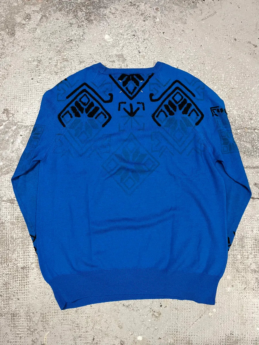 AW2014 Maison Margiela Blue & Black Mozaic Contemporary Sweater iPgQHRN 5