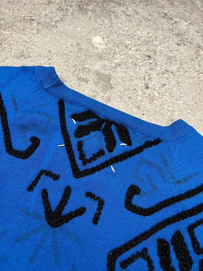 AW2014 Maison Margiela Blue & Black Mozaic Contemporary Sweater iPgQHRN 6