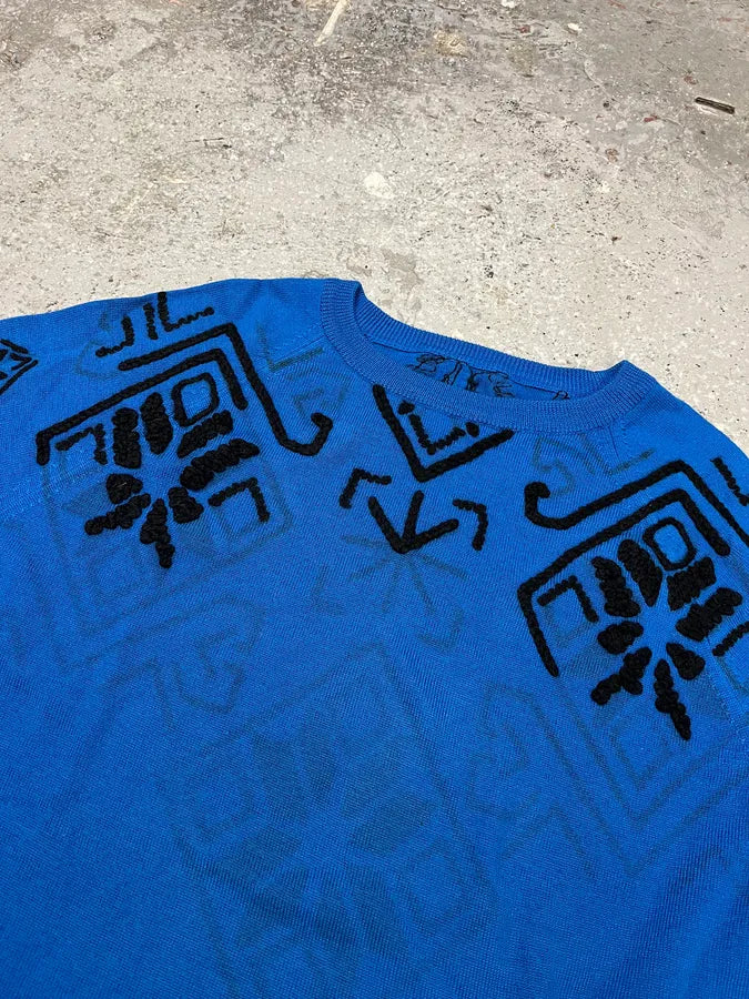 AW2014 Maison Margiela Blue & Black Mozaic Contemporary Sweater iPgQHRN 7