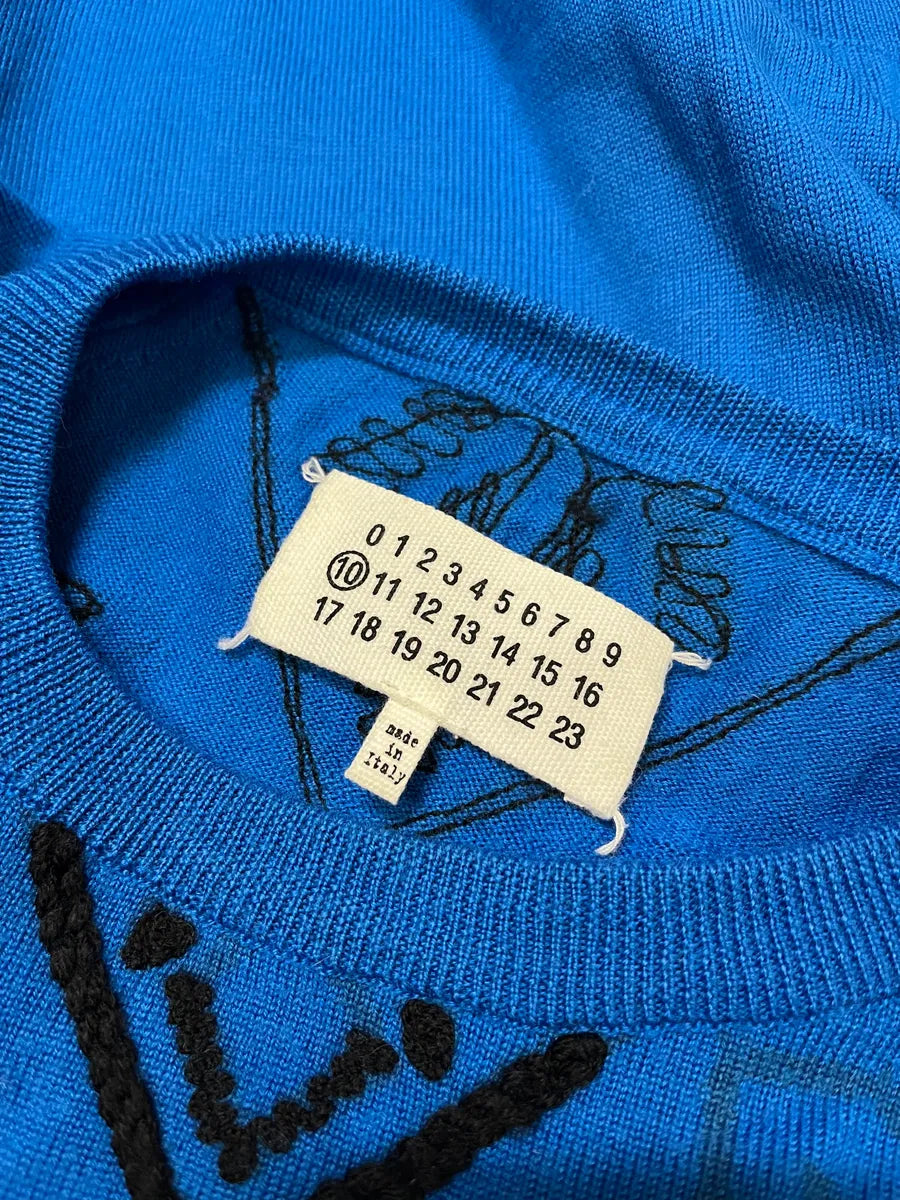 AW2014 Maison Margiela Blue & Black Mozaic Contemporary Sweater iPgQHRN 8