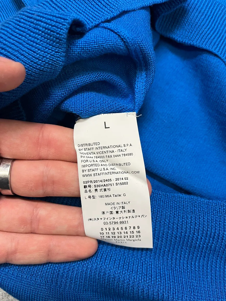 AW2014 Maison Margiela Blue & Black Mozaic Contemporary Sweater iPgQHRN 9