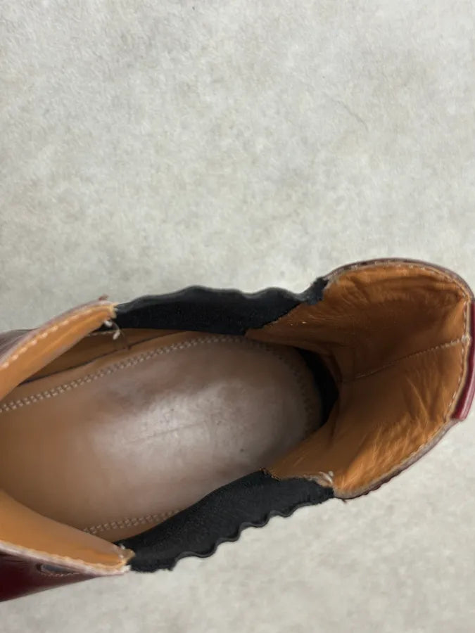 Maison Margiela Bordeaux Leather Chelsea Boots OzBjXoH 7