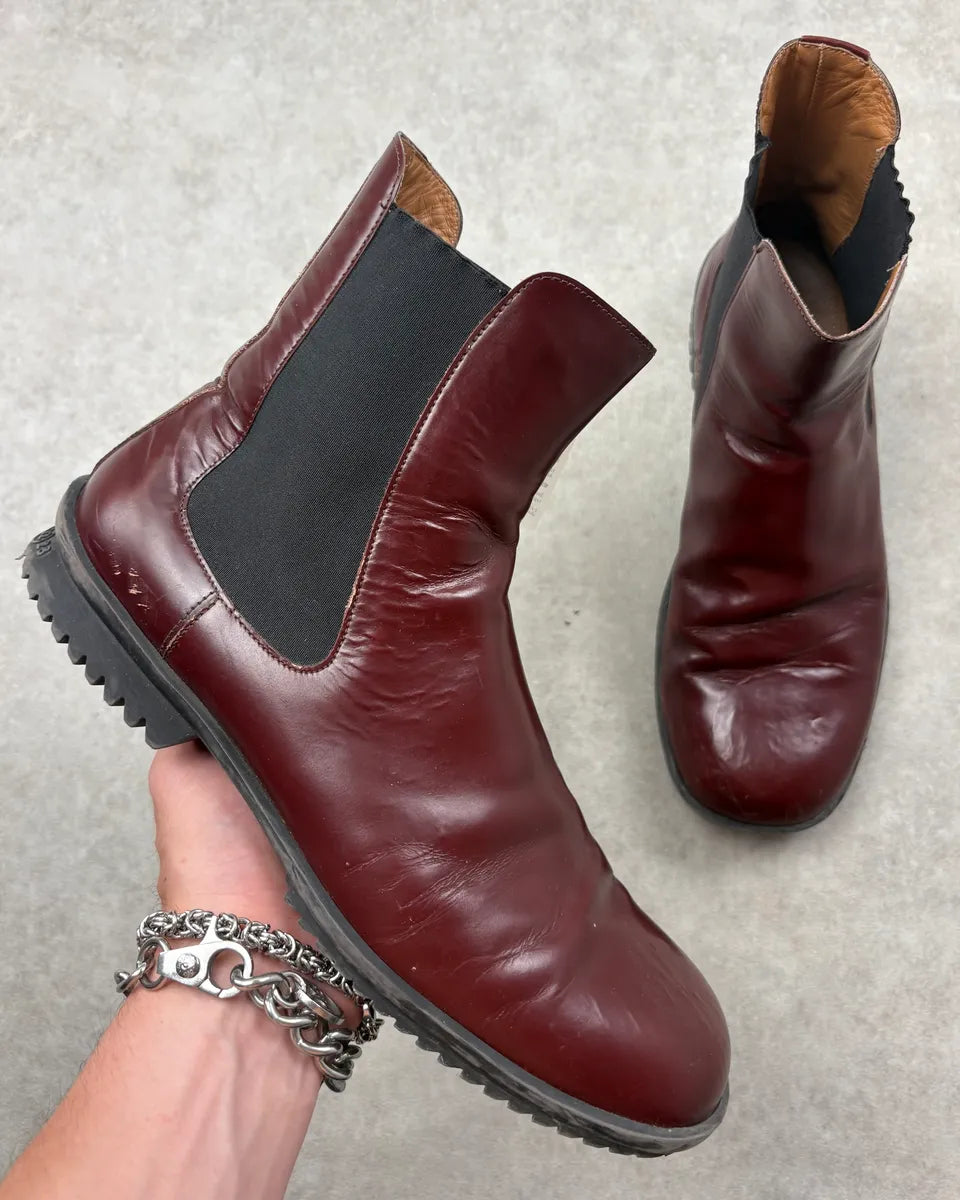 Maison Margiela Bordeaux Leather Chelsea Boots OzBjXoH 0