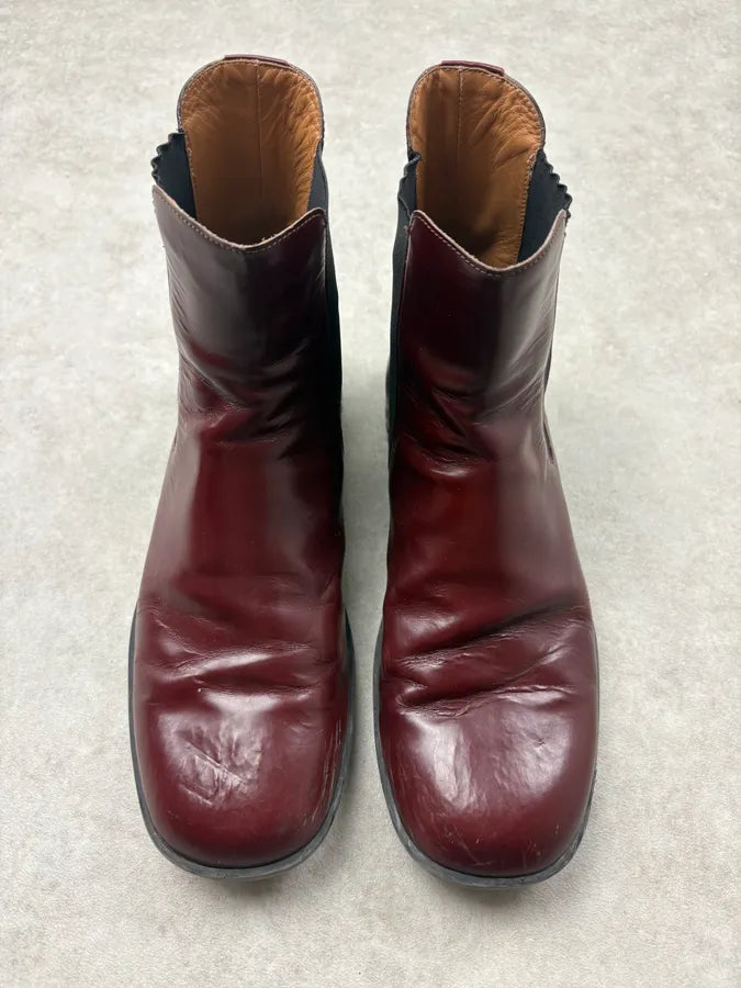 Maison Margiela Bordeaux Leather Chelsea Boots OzBjXoH 1