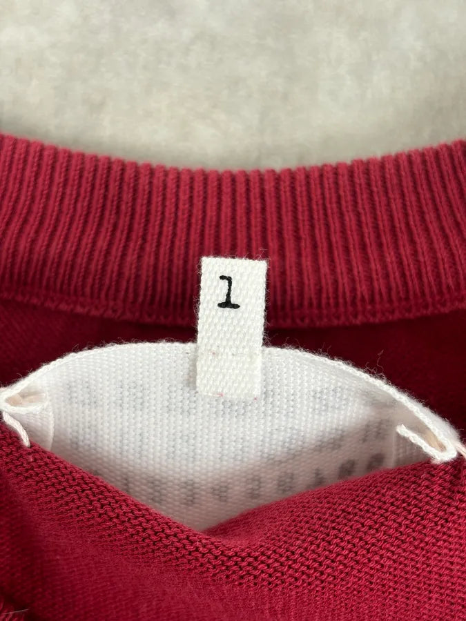 SS2015 Maison Margiela Red Bordeaux Wool Signature Elbow Patch Sweater ajbSvin 8