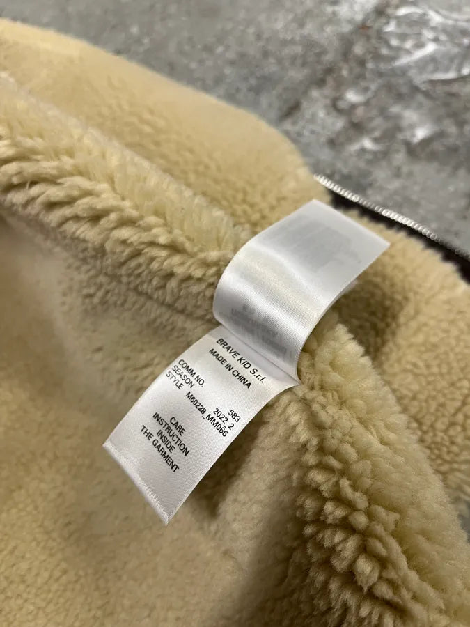 Maison Margiela Brown 5 Zips Shearling Leather Vest PJEqaAD 13