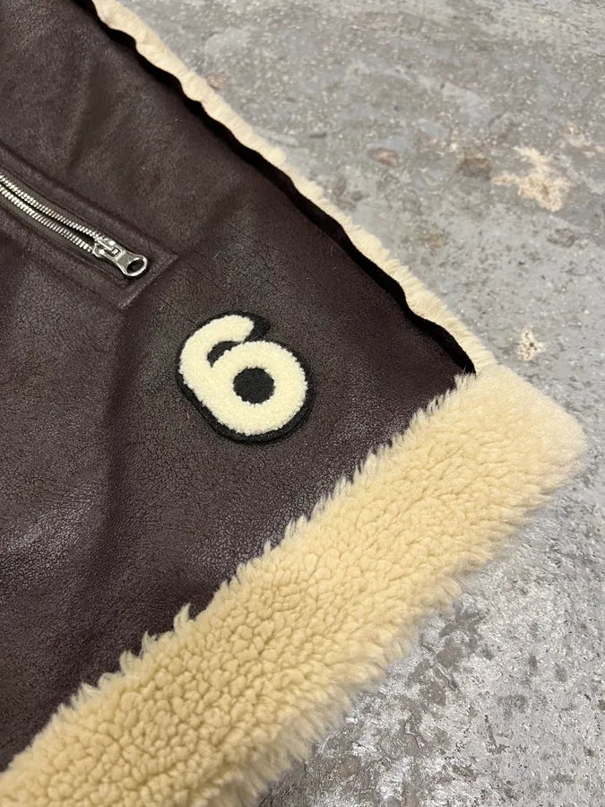 Maison Margiela Brown 5 Zips Shearling Leather Vest PJEqaAD 4