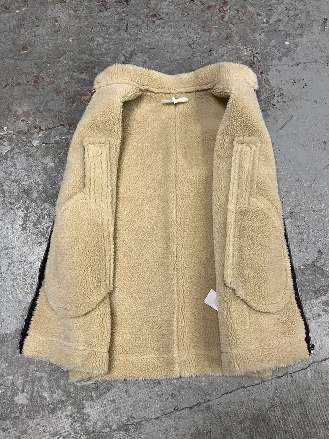 Maison Margiela Brown 5 Zips Shearling Leather Vest PJEqaAD 9
