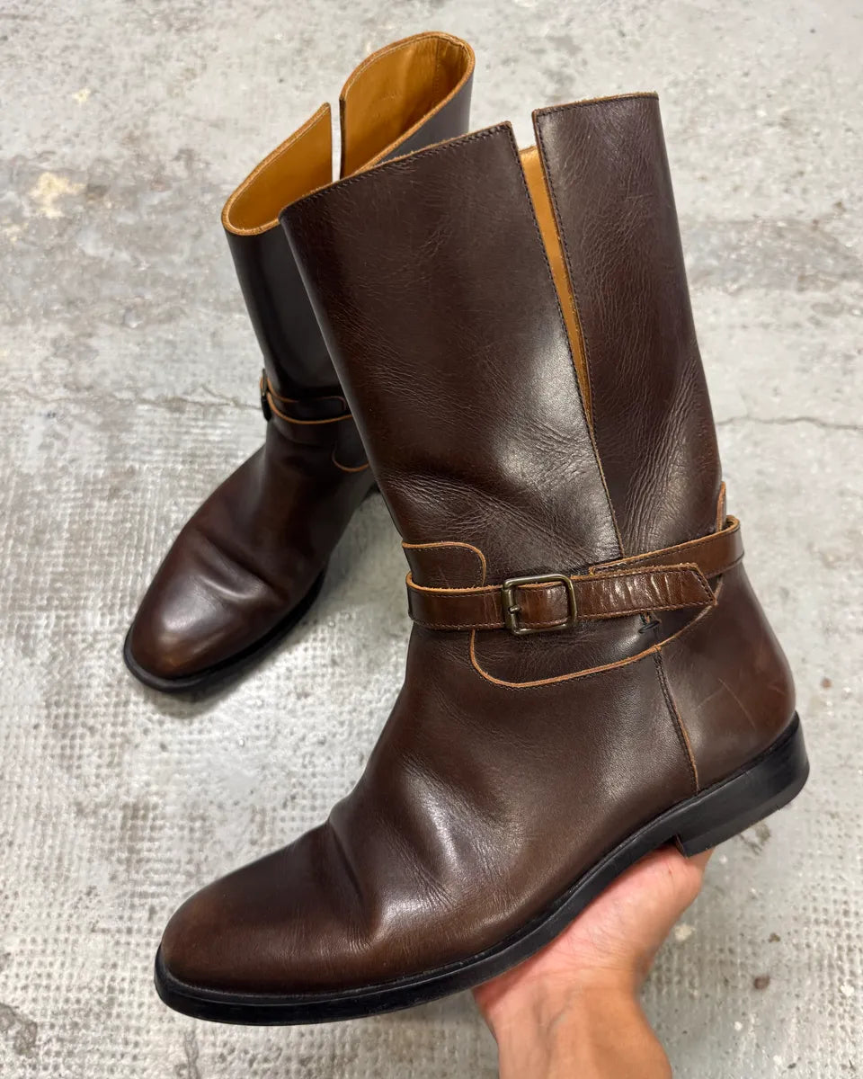 Maison Margiela Brown Ankle Leather Boots DCLLoMn 0