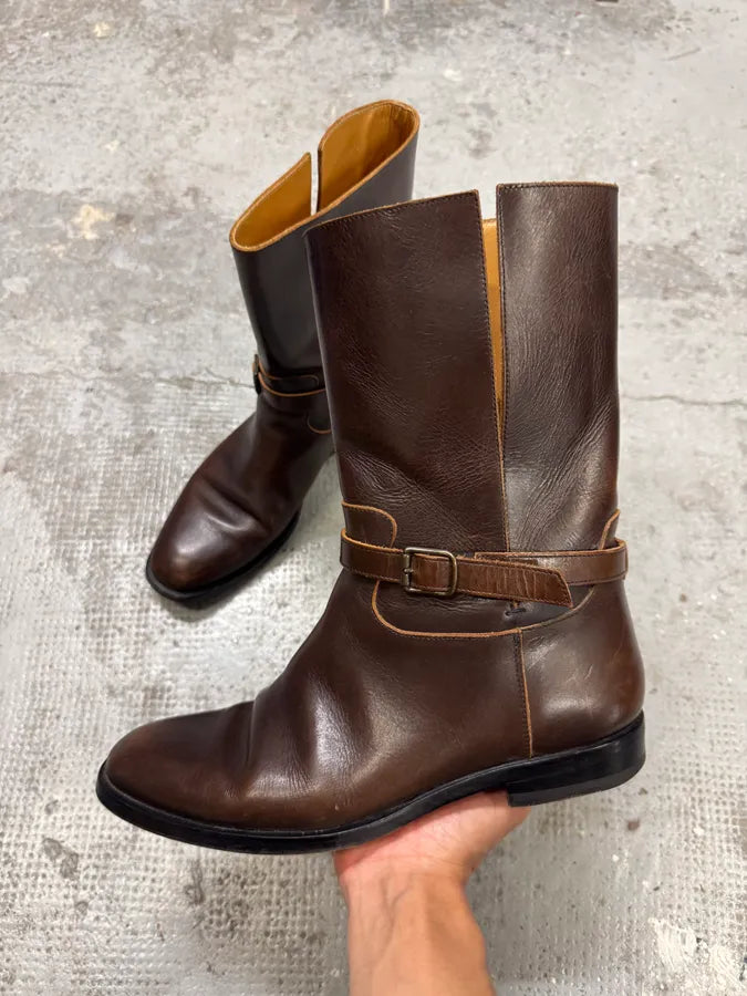 Maison Margiela Brown Ankle Leather Boots DCLLoMn 1