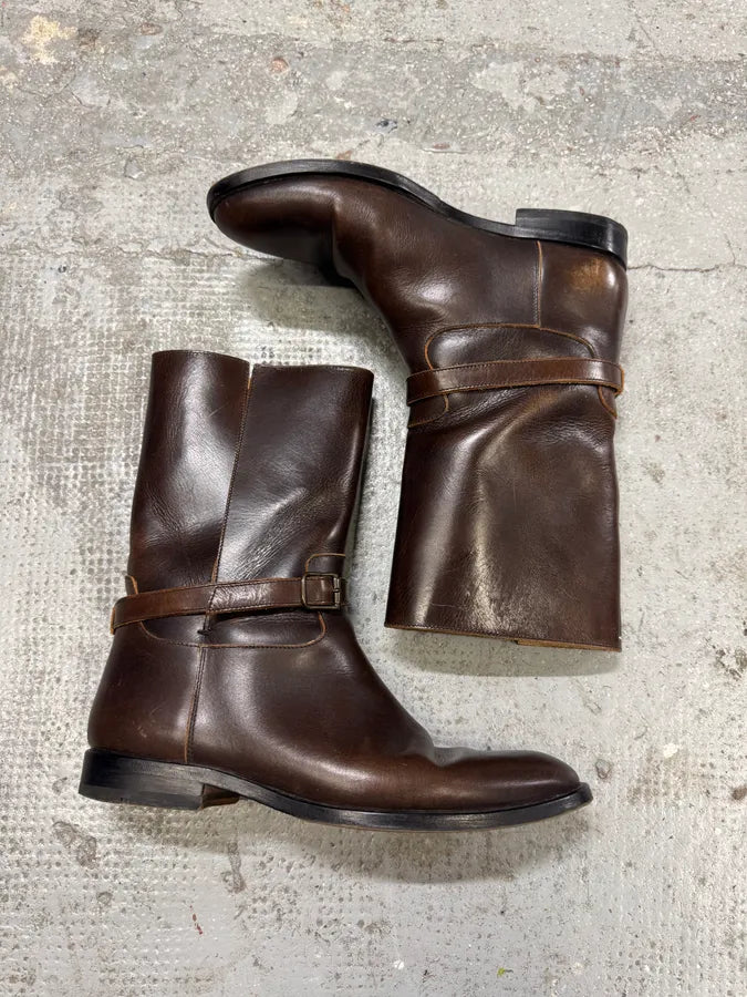 Maison Margiela Brown Ankle Leather Boots DCLLoMn 3