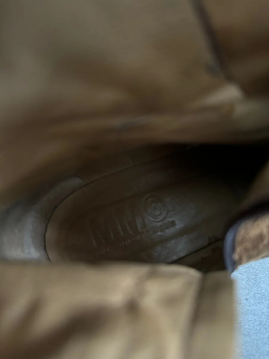 Maison Margiela Brown Cracked Eroded Brown Leather Boots qDaofby 5