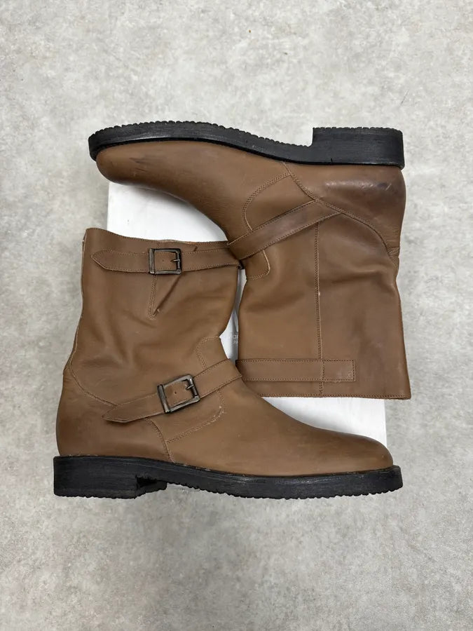 Maison Margiela Brown Double Buckle Leather Boots IfsPZPs 1