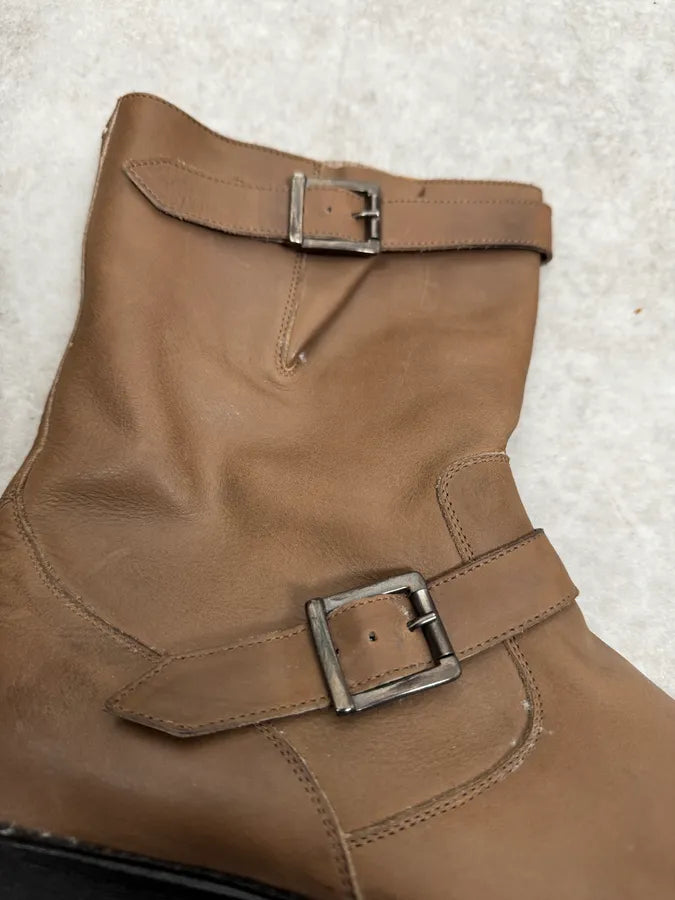 Maison Margiela Brown Double Buckle Leather Boots IfsPZPs 3