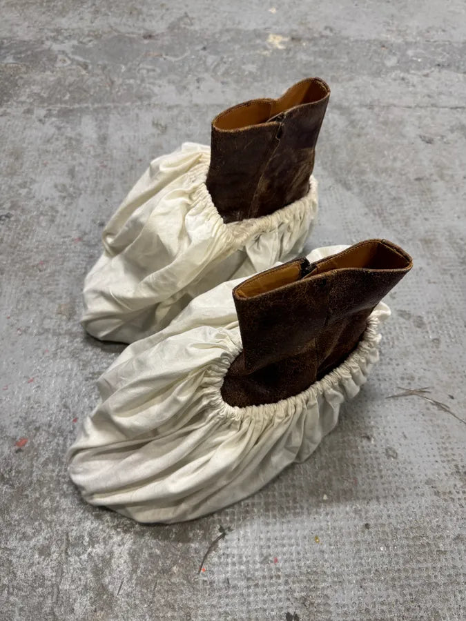 Maison Margiela Brown Eroded Leather Boots (41eu/us8) hUqdnne 7