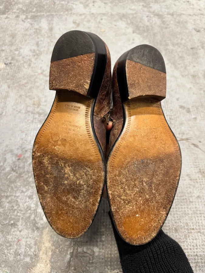 Maison Margiela Brown Eroded Leather Boots (41eu/us8) hUqdnne 8