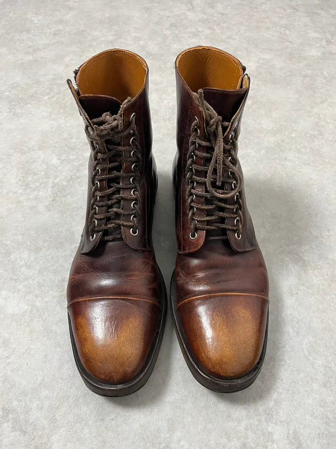 Maison Margiela Brown Eroded Leather Boots uZexIbo 1