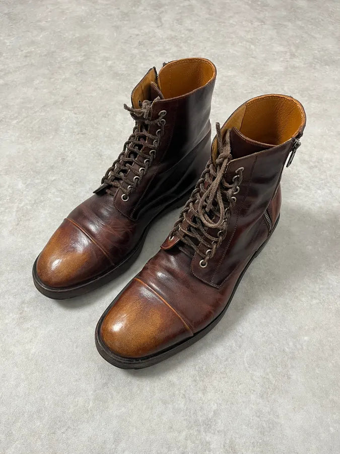 Maison Margiela Brown Eroded Leather Boots uZexIbo 5