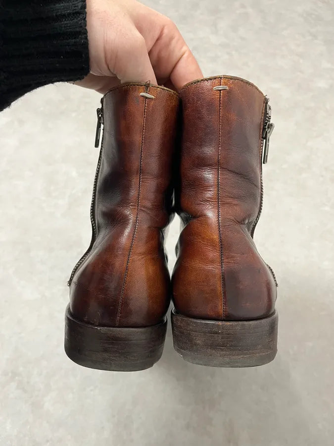 Maison Margiela Brown Eroded Leather Boots uZexIbo 7