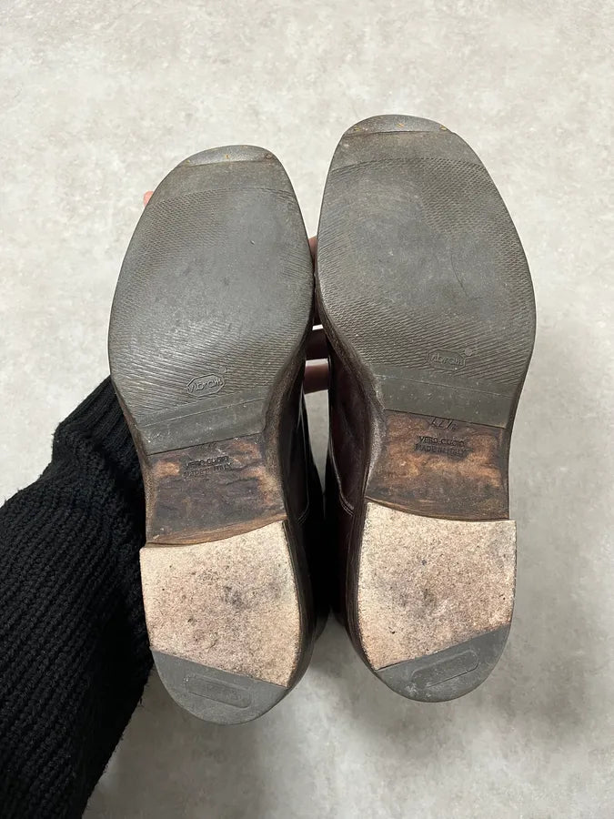 Maison Margiela Brown Eroded Leather Boots uZexIbo 8