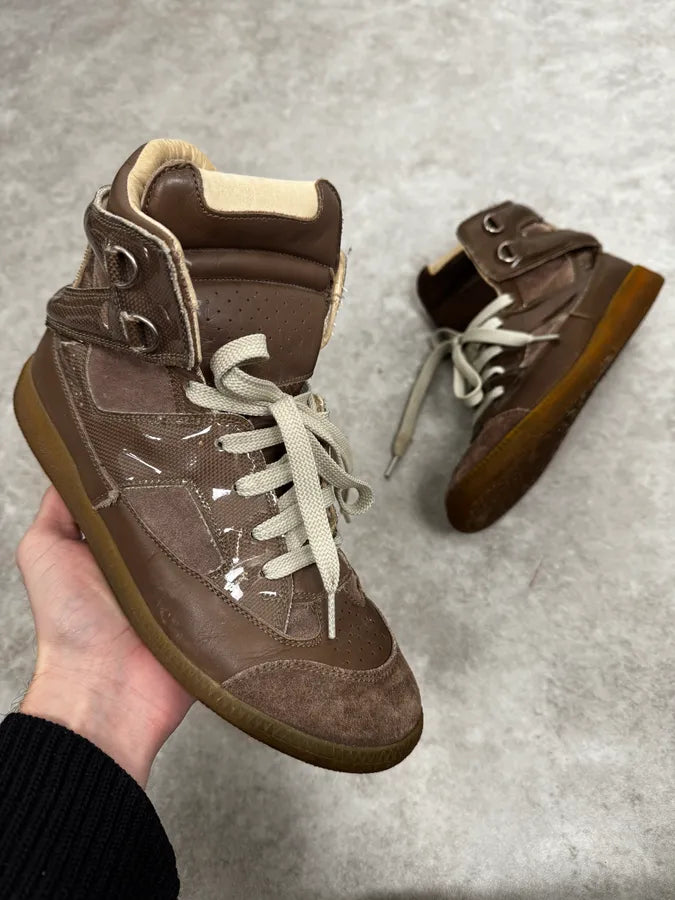 Maison Margiela Brown High Suede Leather Sneakers wIDdfnw 0