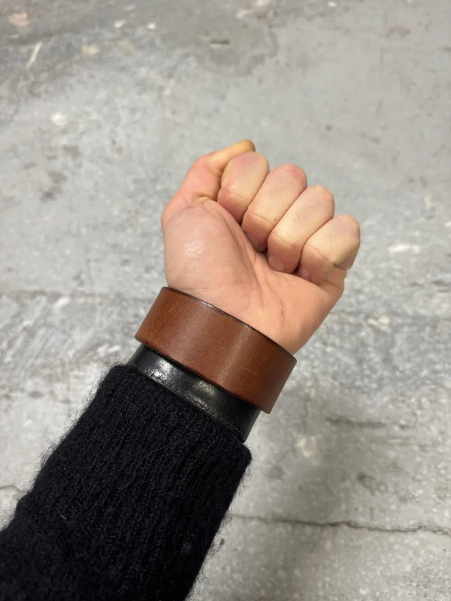 Maison Margiela Brown Strap Cowhide Leather Bracelet zViVVCj 1