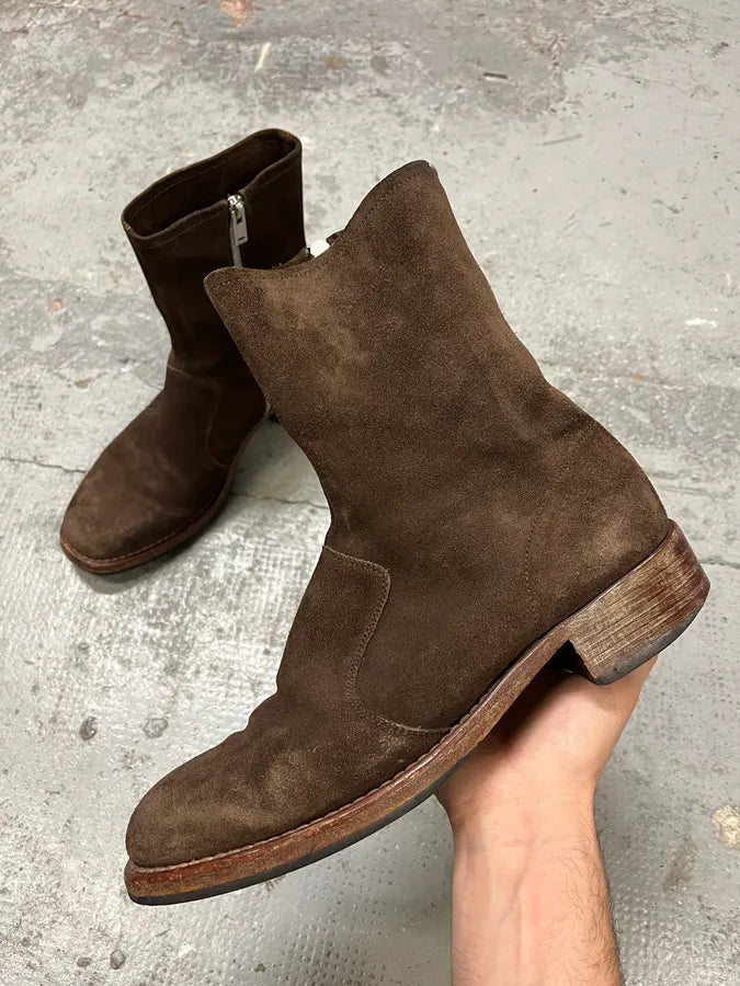 Maison Margiela Brown Suede Leather Ankle Boots zVRfkao 0