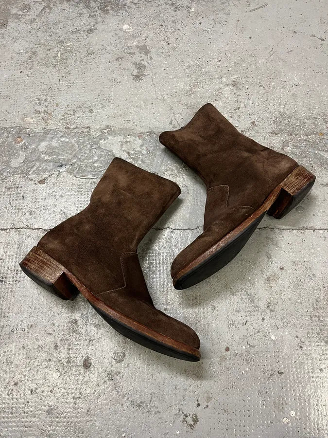 Maison Margiela Brown Suede Leather Ankle Boots zVRfkao 1