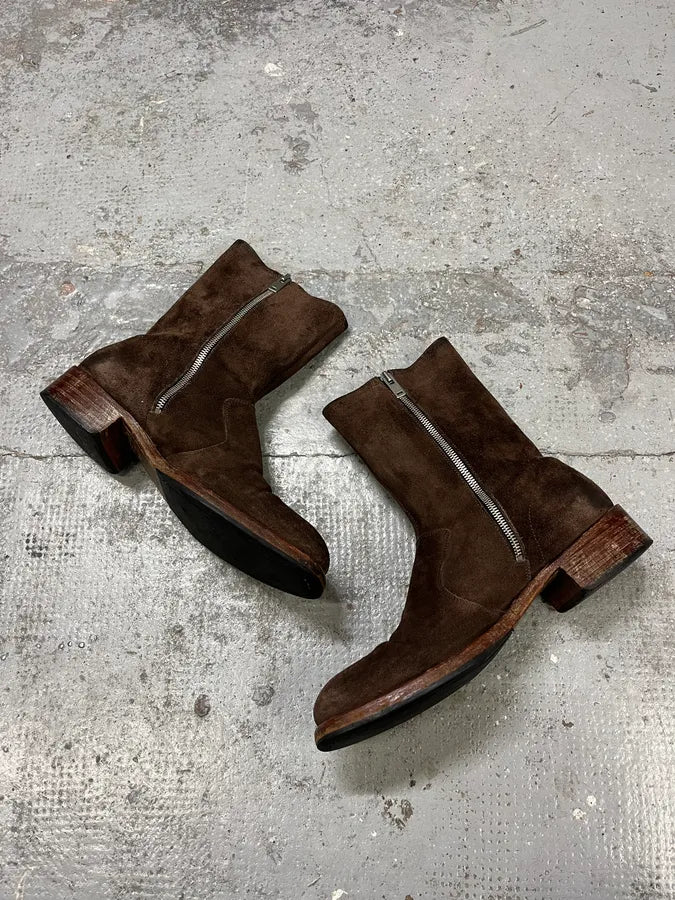 Maison Margiela Brown Suede Leather Ankle Boots zVRfkao 2