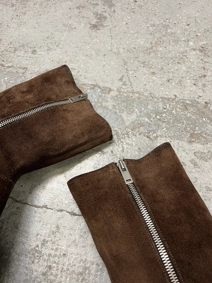 Maison Margiela Brown Suede Leather Ankle Boots zVRfkao 3