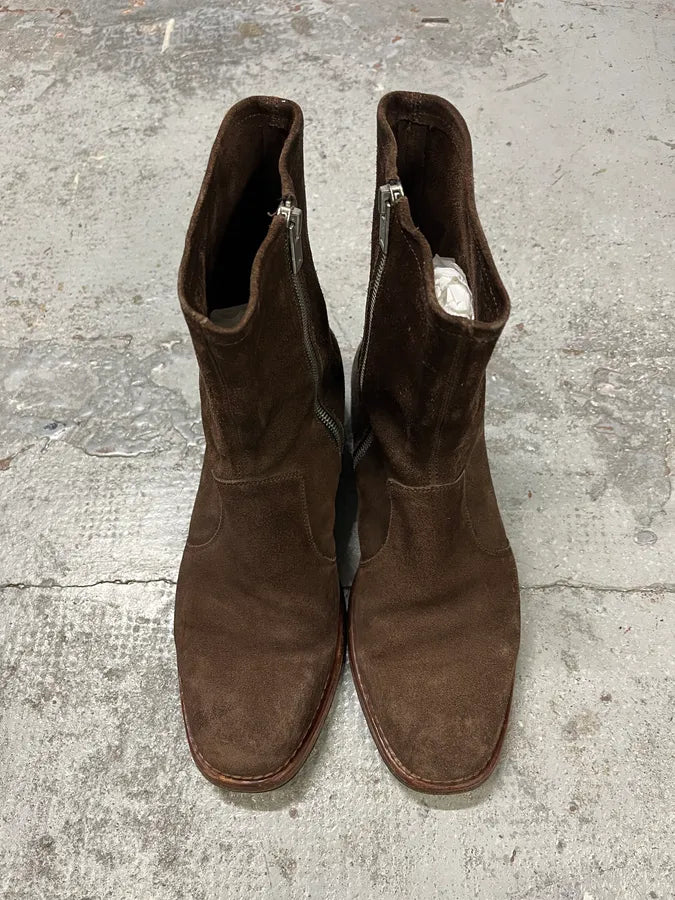 Maison Margiela Brown Suede Leather Ankle Boots zVRfkao 4