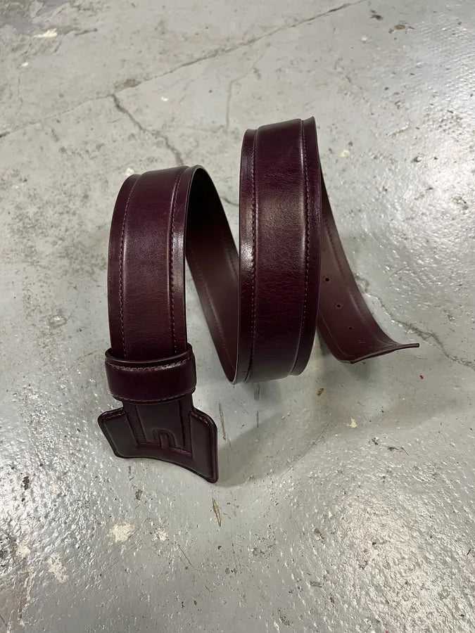 Maison Margiela Burgundy Leather Belt FxzEbSQ 1