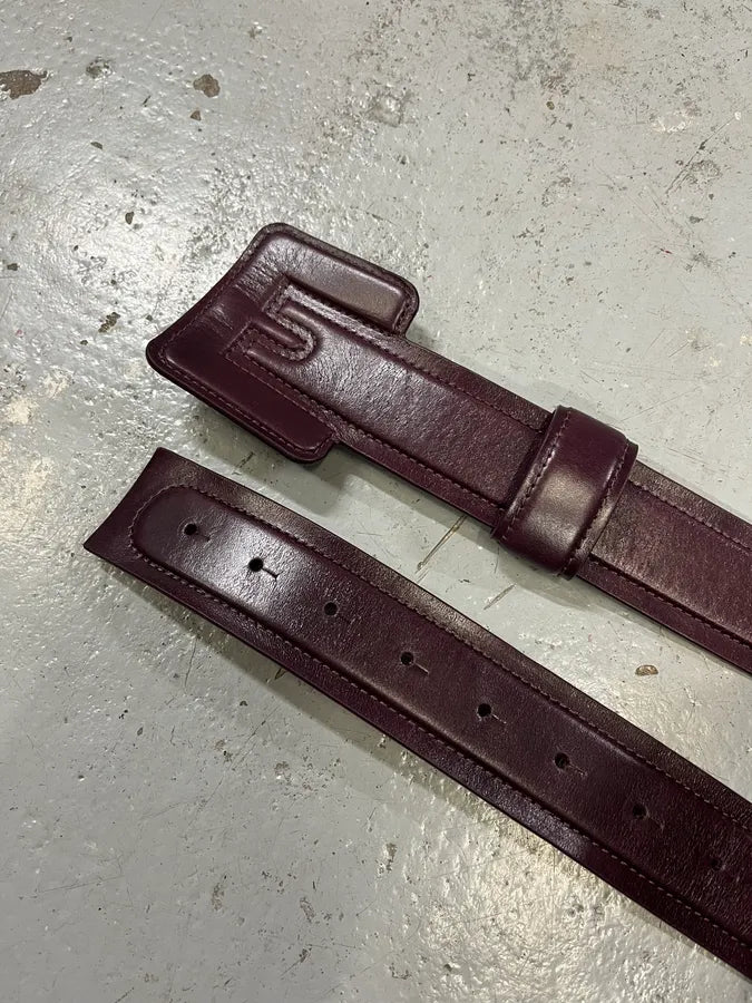 Maison Margiela Burgundy Leather Belt FxzEbSQ 3