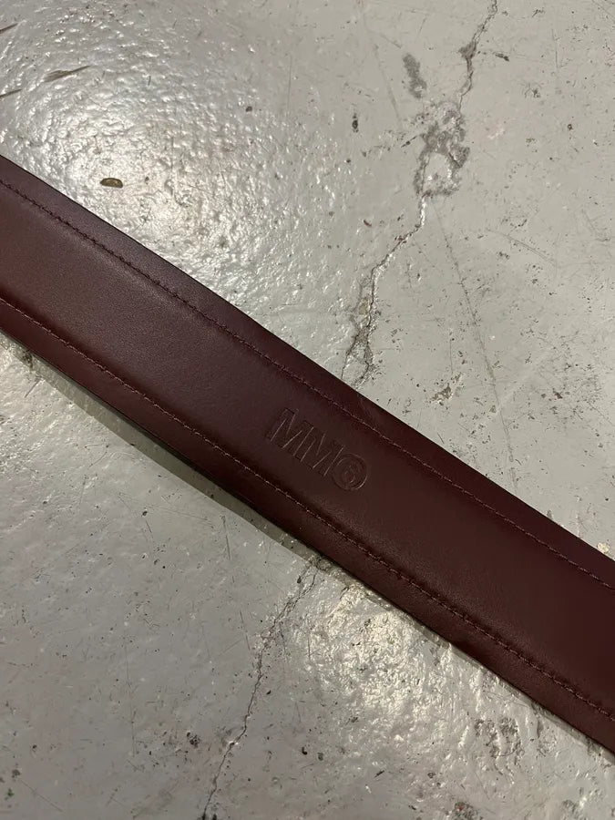 Maison Margiela Burgundy Leather Belt FxzEbSQ 7