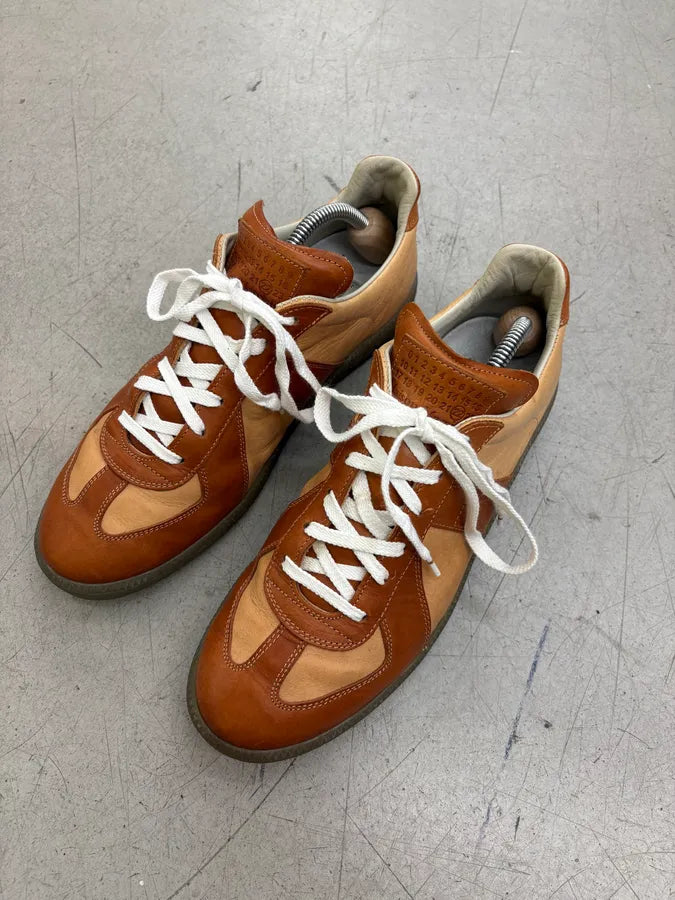 Maison Margiela Cognac Leather Replica Sneakers fqpMKdU 2