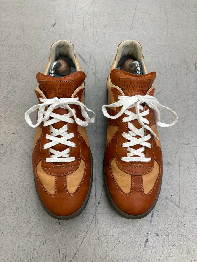 Maison Margiela Cognac Leather Replica Sneakers fqpMKdU 1