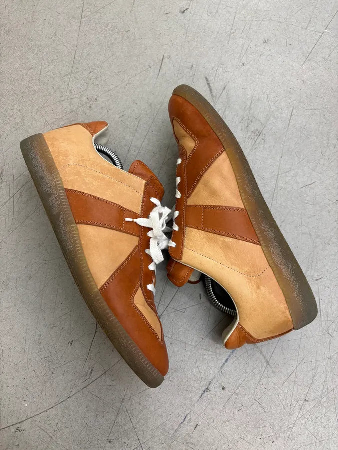 Maison Margiela Cognac Leather Replica Sneakers fqpMKdU 5