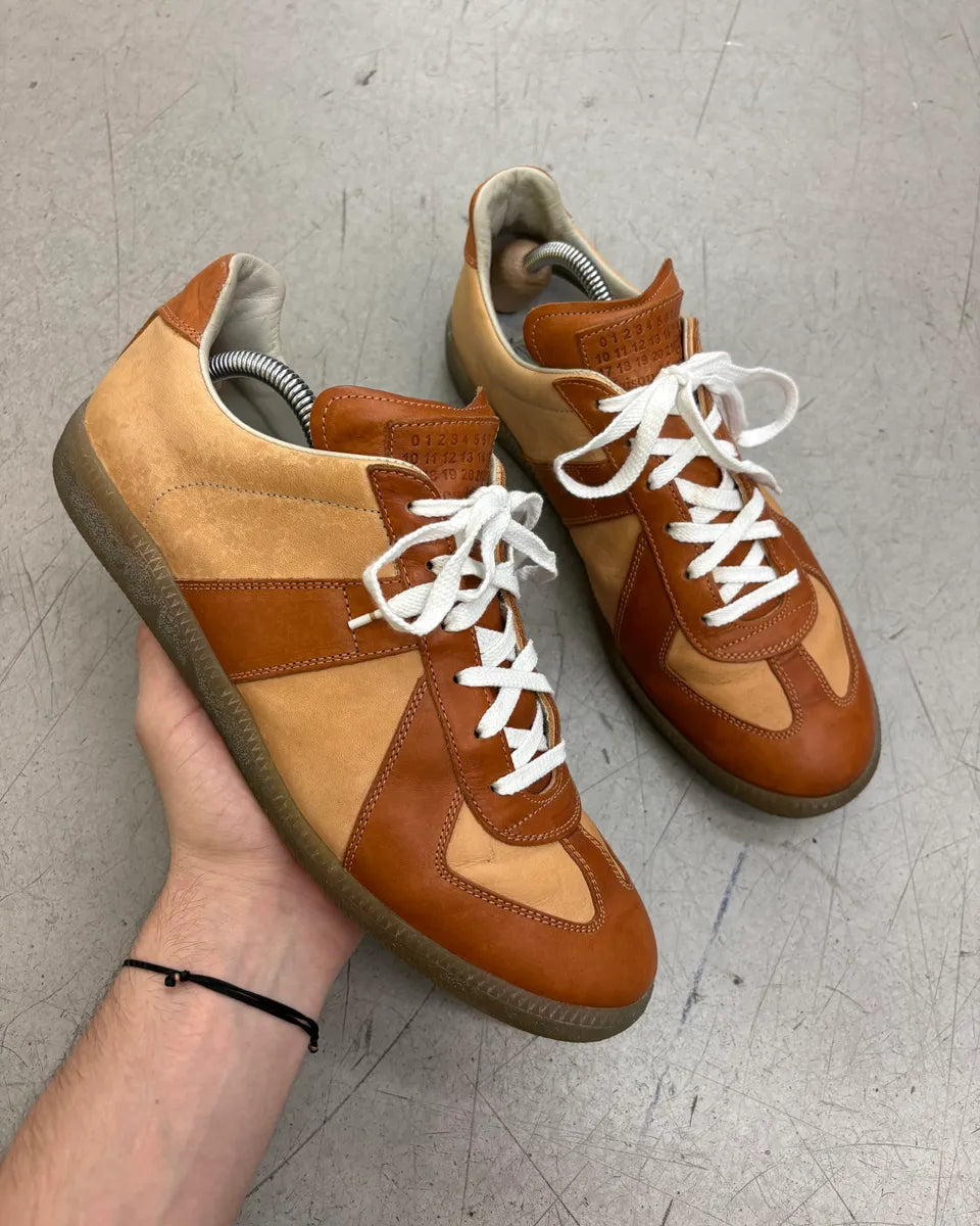 Maison Margiela Cognac Leather Replica Sneakers fqpMKdU 0