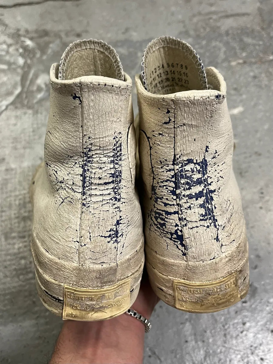Maison Margiela Converse Beige Cracked Painted High Shoes (39eu/us6.5) pdEfBtJ 1