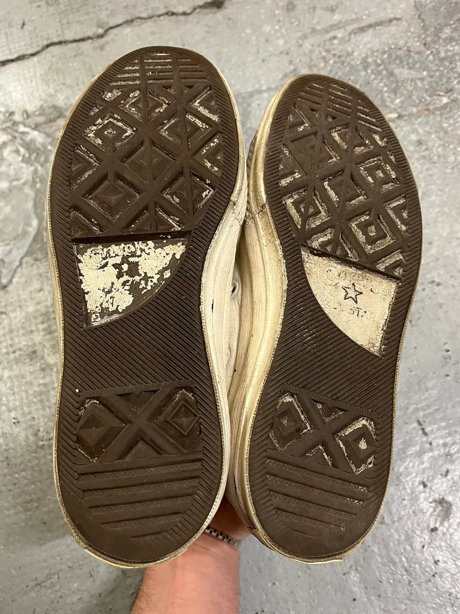 Maison Margiela Converse Beige Cracked Painted High Shoes (39eu/us6.5) pdEfBtJ 3