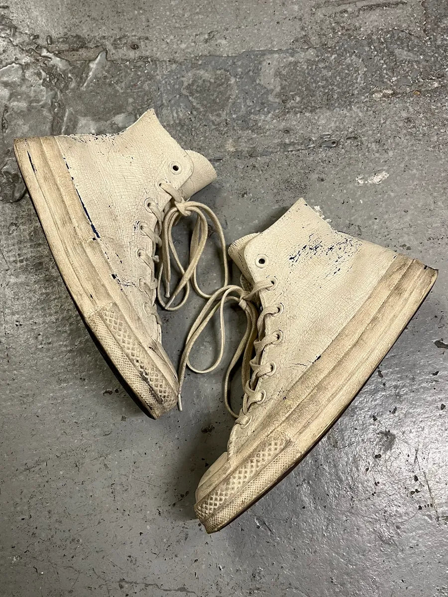 Maison Margiela Converse Beige Cracked Painted High Shoes (39eu/us6.5) pdEfBtJ 4