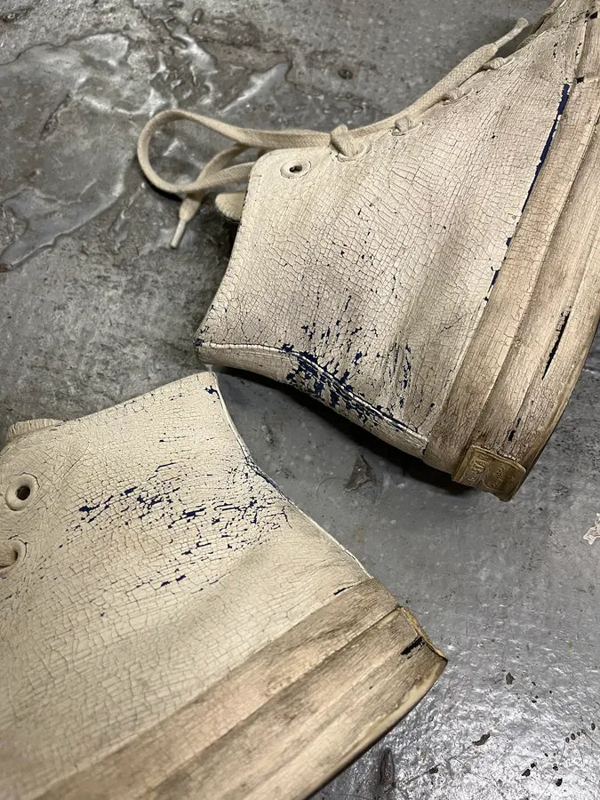 Maison Margiela Converse Beige Cracked Painted High Shoes (39eu/us6.5) pdEfBtJ 6