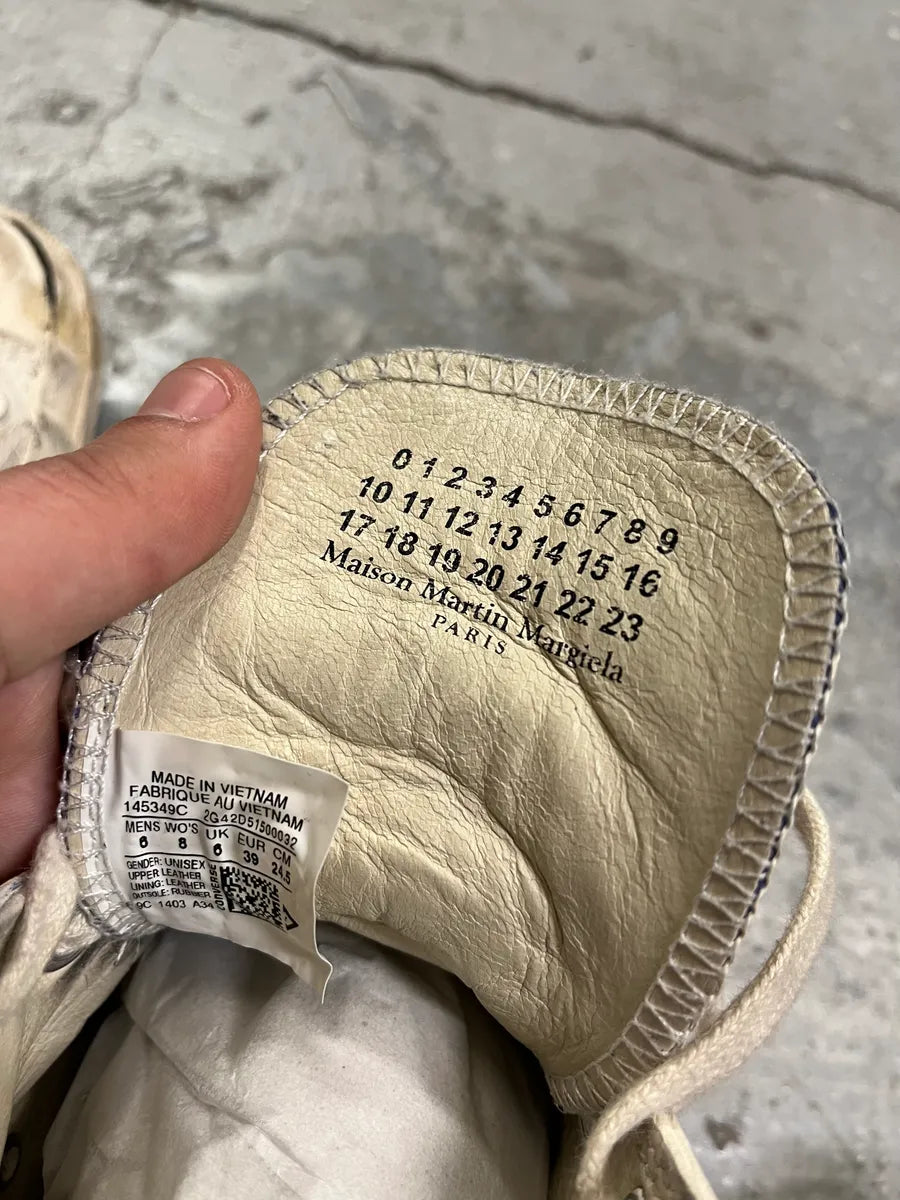 Maison Margiela Converse Beige Cracked Painted High Shoes (39eu/us6.5) pdEfBtJ 7