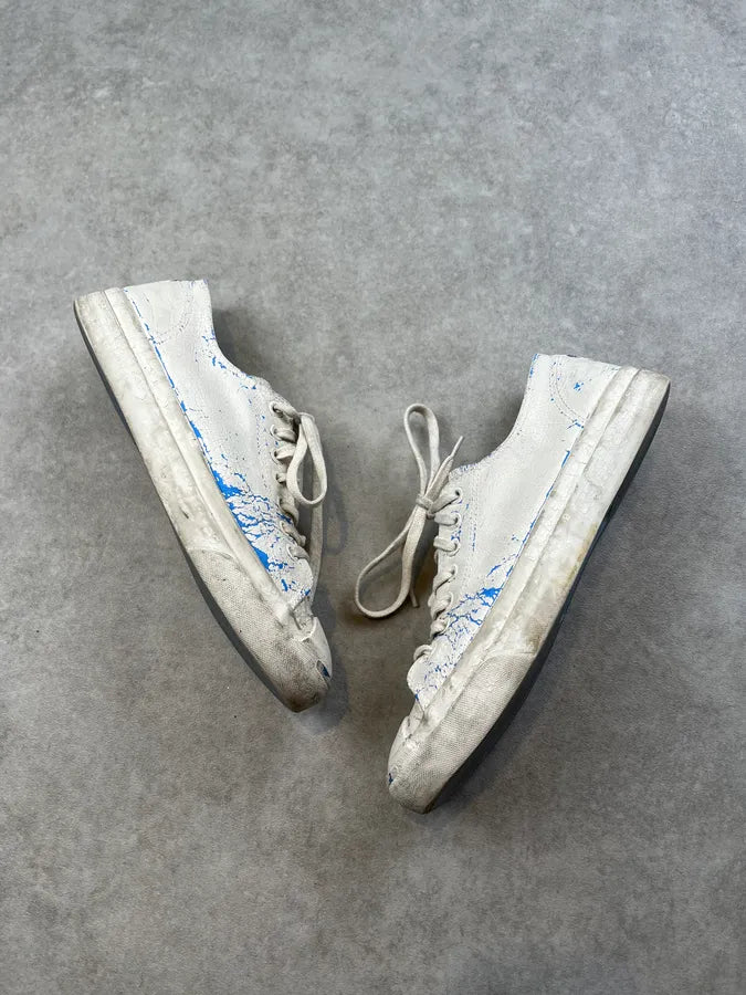 Maison Margiela Converse White Paint Crackle Low Sneakers ZsaJcnk 1