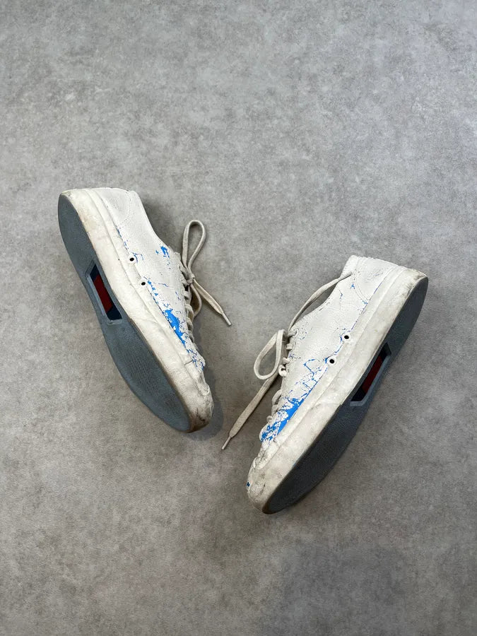 Maison Margiela Converse White Paint Crackle Low Sneakers ZsaJcnk 2