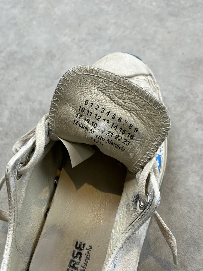 Maison Margiela Converse White Paint Crackle Low Sneakers ZsaJcnk 6