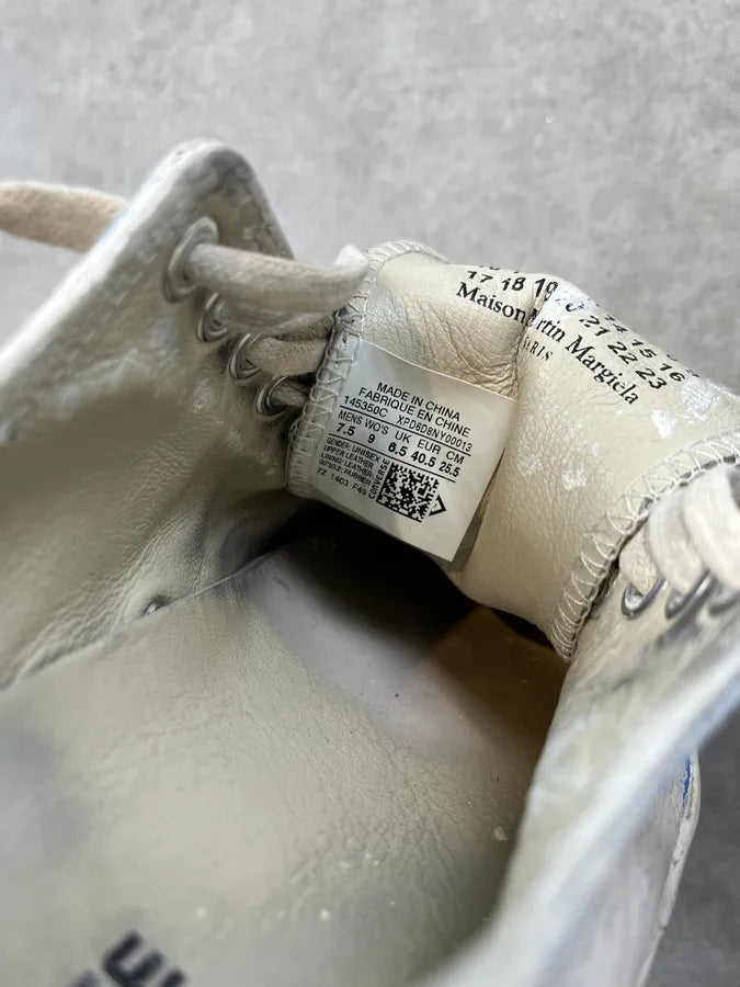 Maison Margiela Converse White Paint Crackle Low Sneakers ZsaJcnk 7