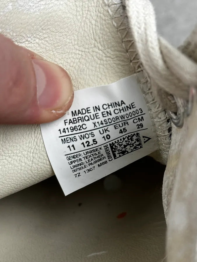 Maison Margiela Converse White Painted Cracked Leather Sneakers DvBIRAq 6